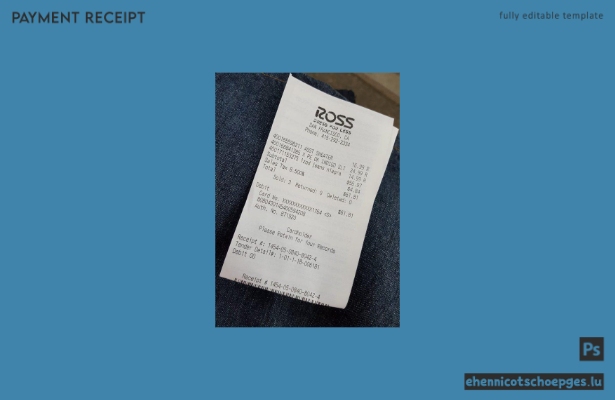 Beispiel einer Zahlungsquittung von Ross Store